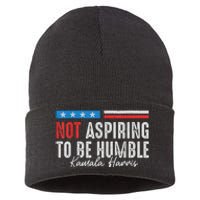 Not Aspiring To Be Humble Kamala Harris American Flag 2024 Sustainable Knit Beanie