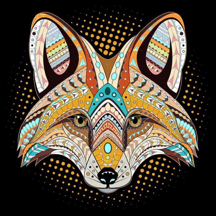 Native American Tribal Fox Face Backpack