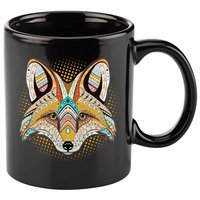 Native American Tribal Fox Face 11oz C Handle Ceramic Mug