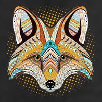 Native American Tribal Fox Face 11oz C Handle Ceramic Mug