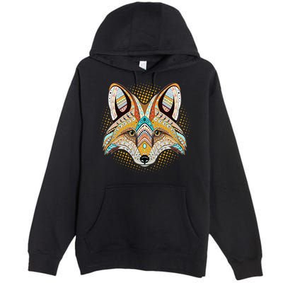 Native American Tribal Fox Face Premium Pullover Hoodie