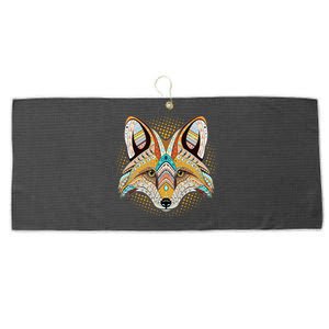 Native American Tribal Fox Face Large Microfiber Waffle Golf Towel