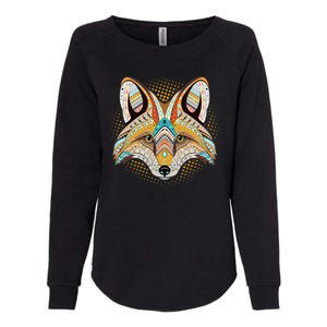 Native American Tribal Fox Face Womens California Wash Sweatshirt