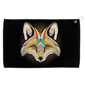 Native American Tribal Fox Face Grommeted Golf Towel