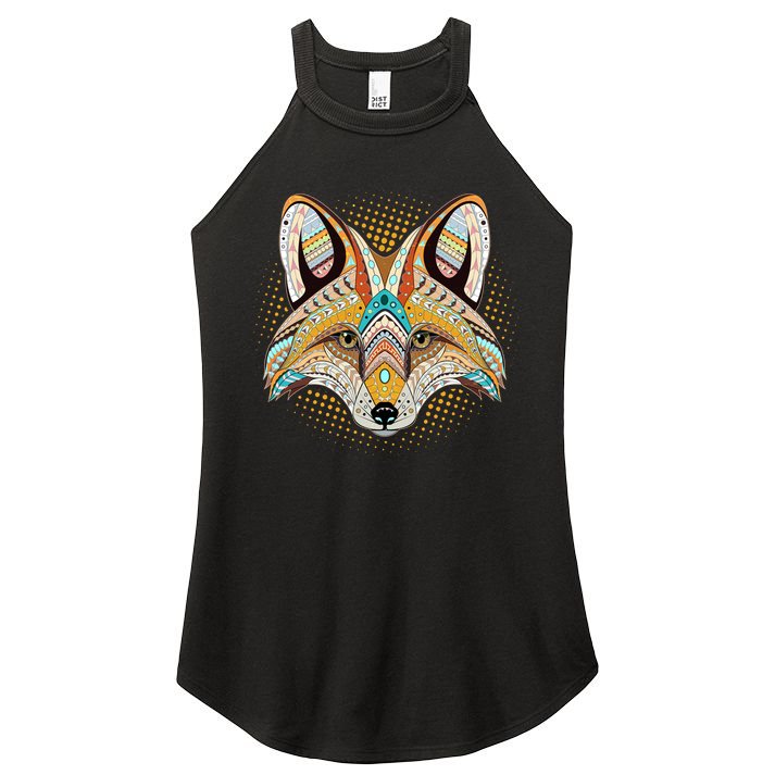 Native American Tribal Fox Face Women's Perfect Tri Rocker Tank