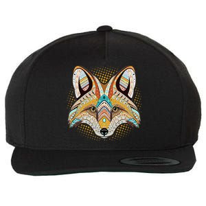 Native American Tribal Fox Face Wool Snapback Cap