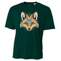 Native American Tribal Fox Face Cooling Performance Crew T-Shirt