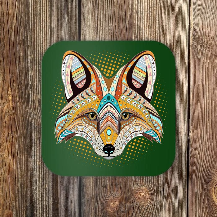 Native American Tribal Fox Face Coaster