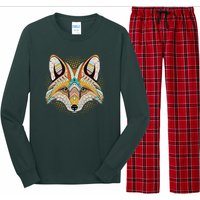 Native American Tribal Fox Face Long Sleeve Pajama Set