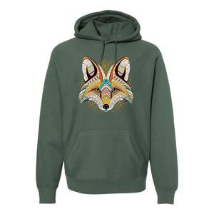 Native American Tribal Fox Face Premium Hoodie