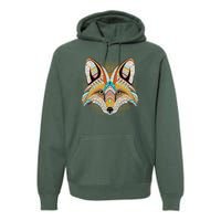 Native American Tribal Fox Face Premium Hoodie