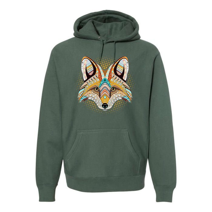 Native American Tribal Fox Face Premium Hoodie