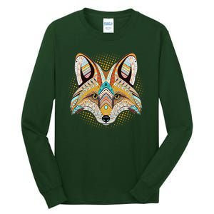 Native American Tribal Fox Face Tall Long Sleeve T-Shirt