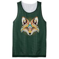 Native American Tribal Fox Face Mesh Reversible Basketball Jersey Tank