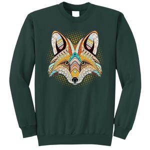 Native American Tribal Fox Face Tall Sweatshirt