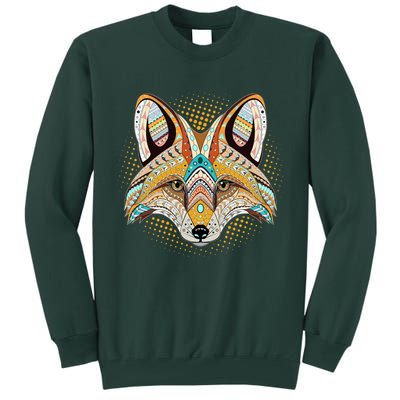 Native American Tribal Fox Face Tall Sweatshirt