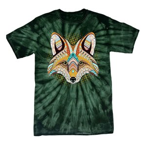 Native American Tribal Fox Face Tie-Dye T-Shirt