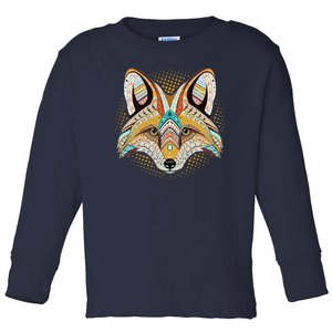 Native American Tribal Fox Face Toddler Long Sleeve Shirt