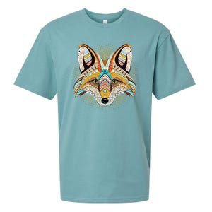 Native American Tribal Fox Face Sueded Cloud Jersey T-Shirt