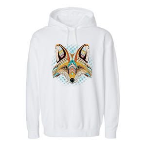 Native American Tribal Fox Face Garment-Dyed Fleece Hoodie