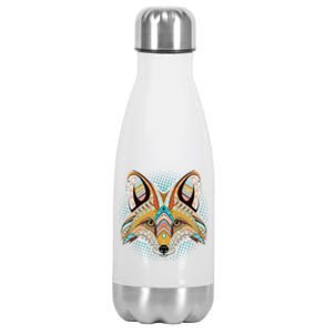 Native American Tribal Fox Face Stainless Steel Insulated Water Bottle