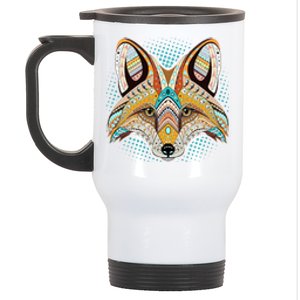 Native American Tribal Fox Face Stainless Steel Travel Mug