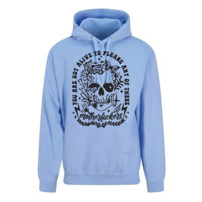 Not Alive To Please Sarcastic Adult Humor Boho Retro Gothic Skeleton Unisex Surf Hoodie