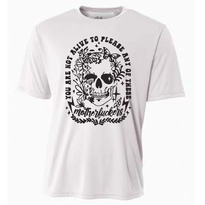 Not Alive To Please Sarcastic Adult Humor Boho Retro Gothic Skeleton Cooling Performance Crew T-Shirt