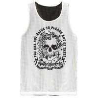 Not Alive To Please Sarcastic Adult Humor Boho Retro Gothic Skeleton Mesh Reversible Basketball Jersey Tank