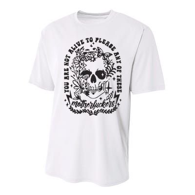 Not Alive To Please Sarcastic Adult Humor Boho Retro Gothic Skeleton Performance Sprint T-Shirt