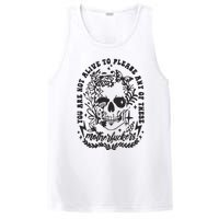 Not Alive To Please Sarcastic Adult Humor Boho Retro Gothic Skeleton PosiCharge Competitor Tank