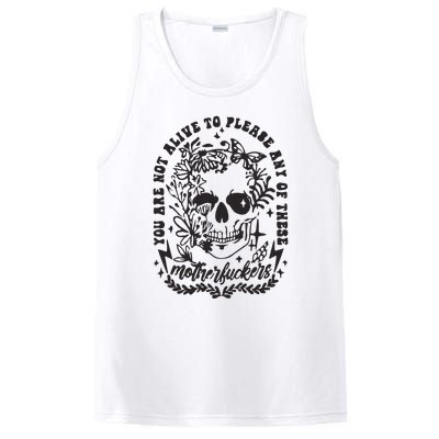 Not Alive To Please Sarcastic Adult Humor Boho Retro Gothic Skeleton PosiCharge Competitor Tank