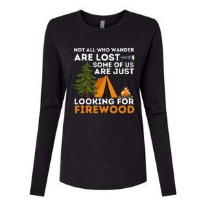 Not All Those Who Wander Are Lost Funny Camping Outdoor Womens Cotton Relaxed Long Sleeve T-Shirt