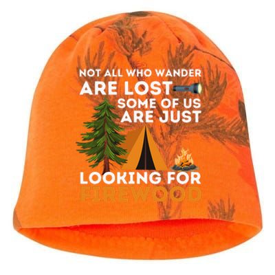 Not All Those Who Wander Are Lost Funny Camping Outdoor Kati - Camo Knit Beanie