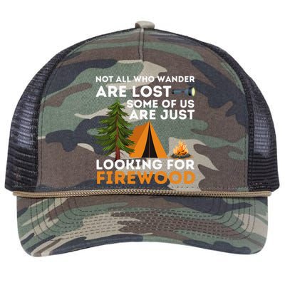 Not All Those Who Wander Are Lost Funny Camping Outdoor Retro Rope Trucker Hat Cap