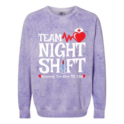 Nurse Appreciation Team Night Shift Night Shift Nurse Gift Colorblast Crewneck Sweatshirt