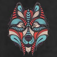Native American Tribal Wolf Face Cool Comfort Performance Bucket Hat