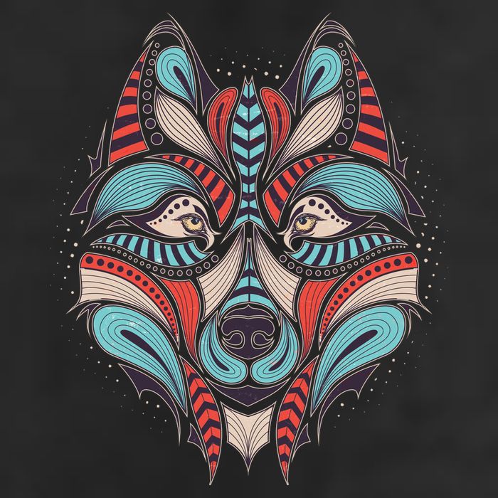 Native American Tribal Wolf Face Cool Comfort Performance Bucket Hat