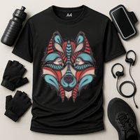 Native American Tribal Wolf Face Performance Shirt