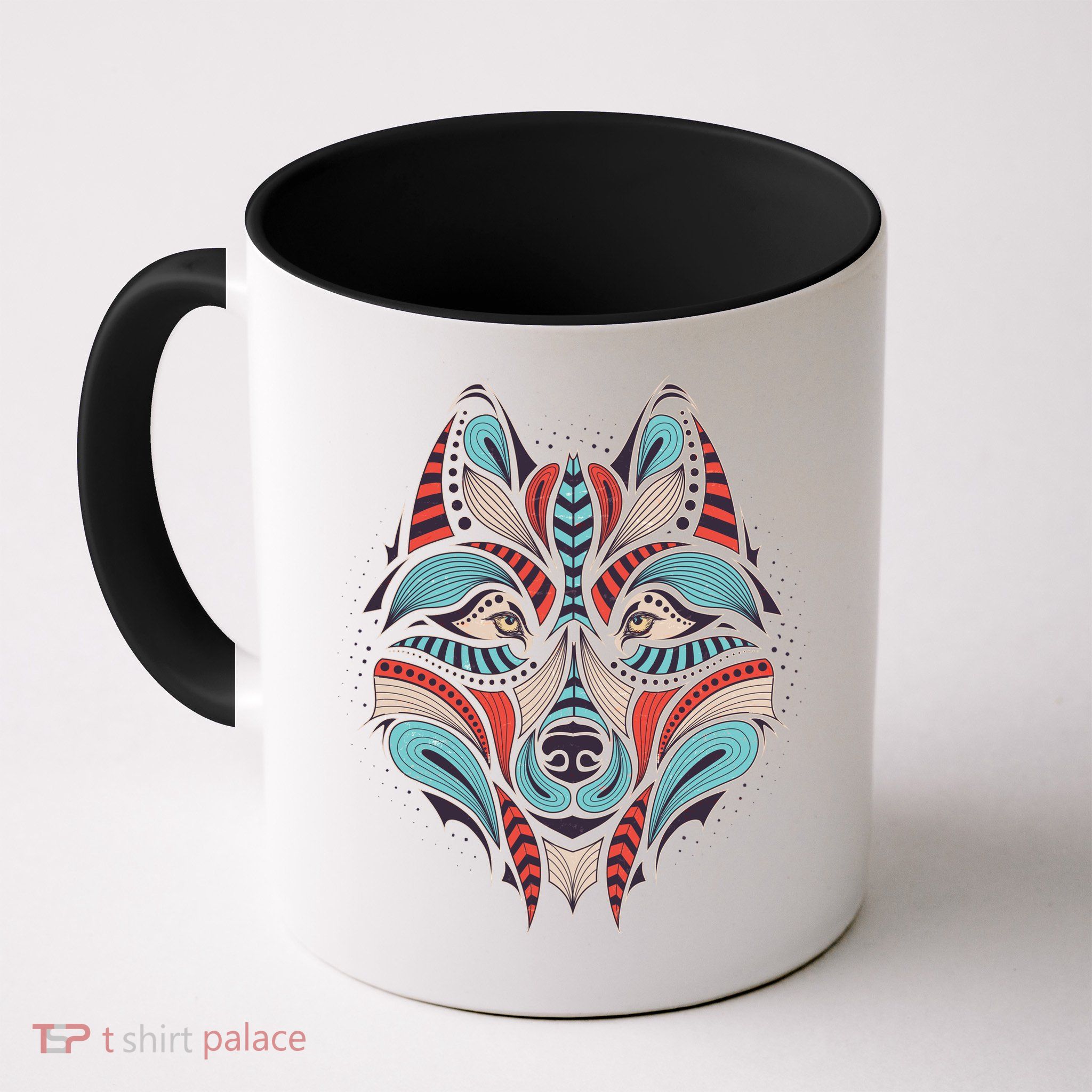 Native American Tribal Wolf Face Coffee Mug