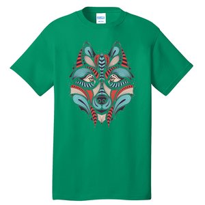 Native American Tribal Wolf Face Tall T-Shirt