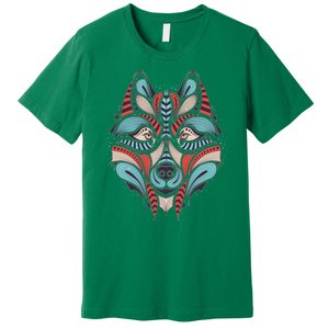 Native American Tribal Wolf Face Premium T-Shirt