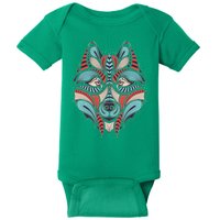 Native American Tribal Wolf Face Baby Bodysuit