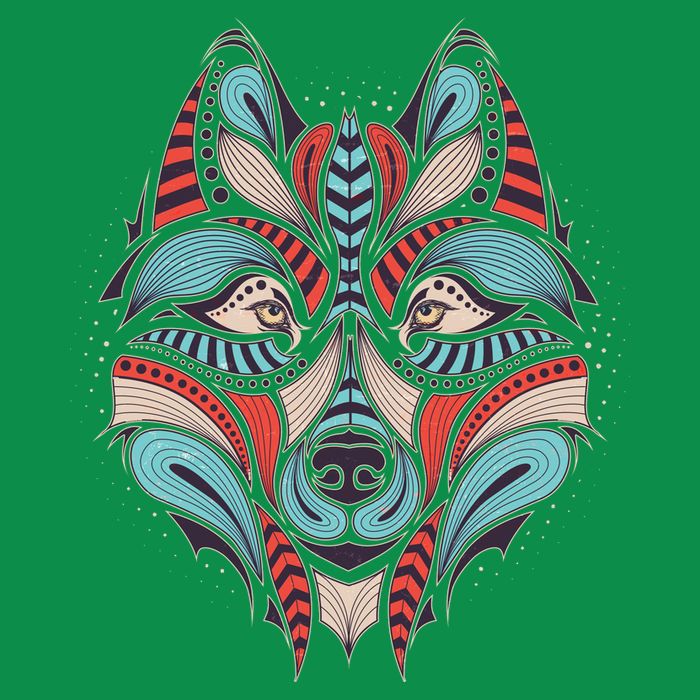 Native American Tribal Wolf Face Baby Bodysuit