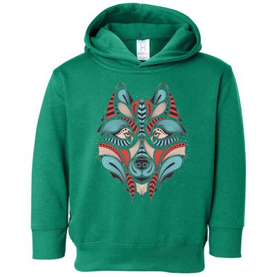 Native American Tribal Wolf Face Toddler Hoodie