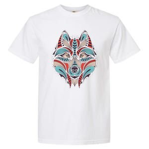 Native American Tribal Wolf Face Garment-Dyed Heavyweight T-Shirt