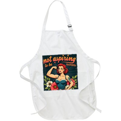 Not Aspiring To Be Humble Feminist Woman Kamala Harris Full-Length Apron With Pockets