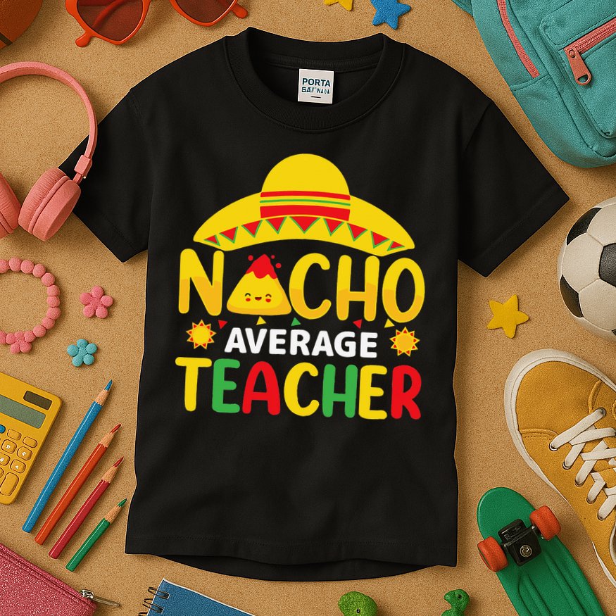 Nacho Average Teacher Mexican Teacher Cinco De Mayo Fiesta Kids T-Shirt