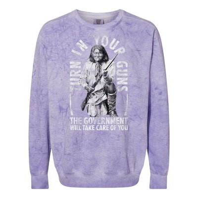 Native America Turn Your Guns Government Take Care Of You Colorblast Crewneck Sweatshirt