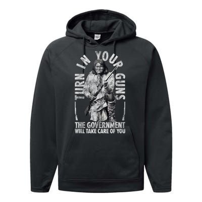 Native America Turn Your Guns Government Take Care Of You Performance Fleece Hoodie